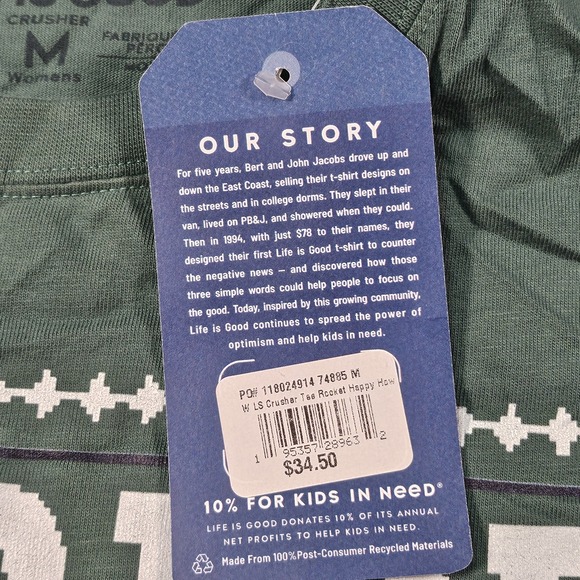 Life is Good Happy Howlidays LS Top Womens M Graphic Christmas Festive Holiday - Picture 5 of 13